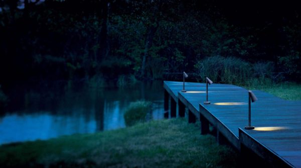 Gartenleuchte mit gerichtetem Licht Anwendung Bootssteg