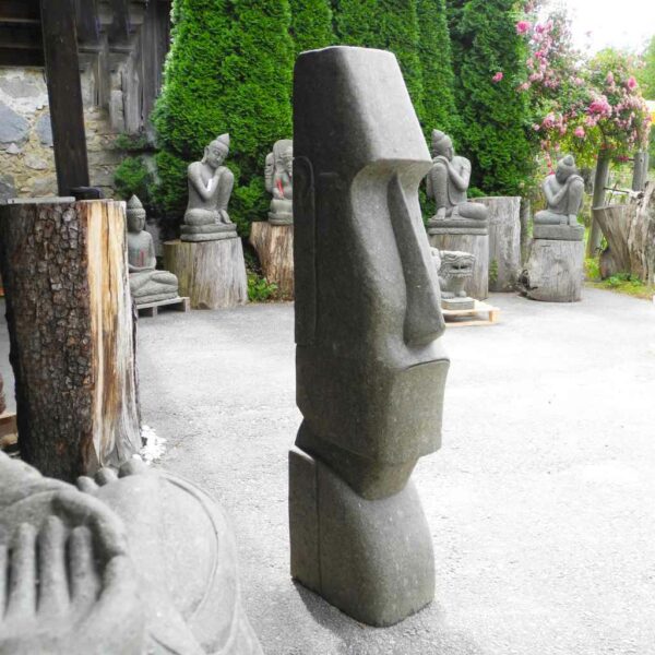 150cm große Tiki Gartenskulptur