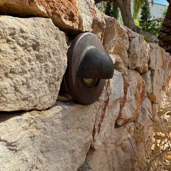 Kupfer Einbauleuchte für Natursteinmauer